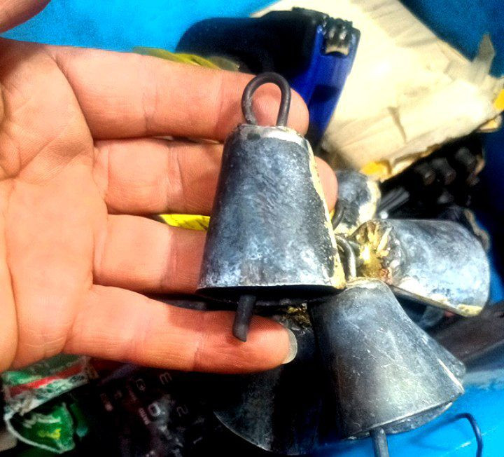 زنگوله گوسفندی قیفی جوش برنجی 4 سانتیمتر