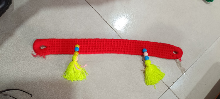 قلاده گردنی ساده قرمز بافتنی 50cm